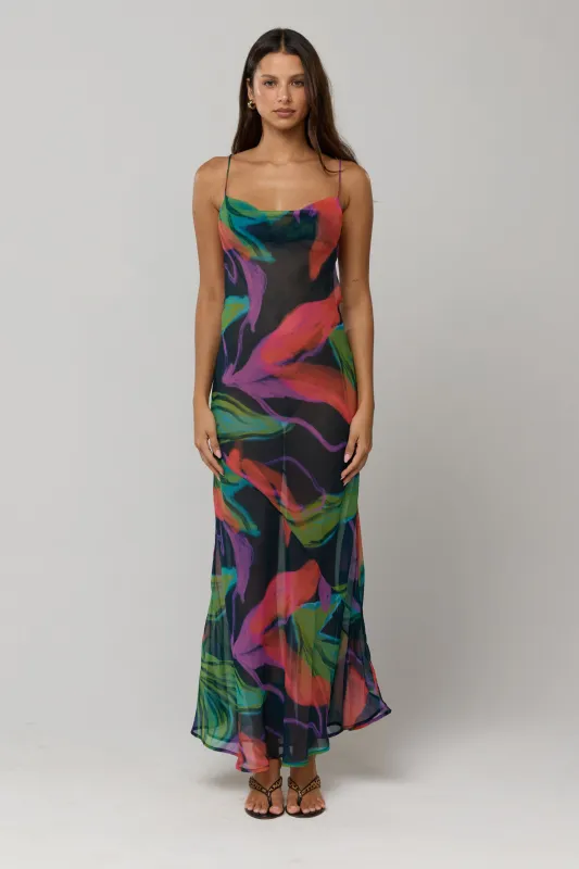 Margot Dress in Chiffon Mai Tai made by RESA
