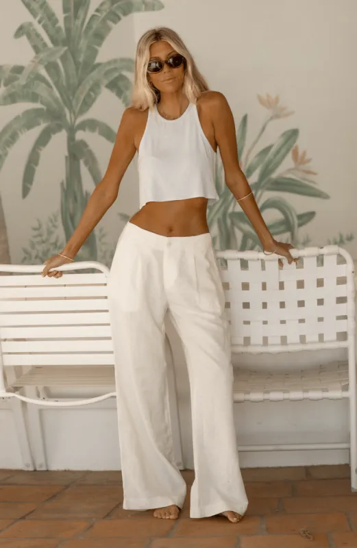 Malcolm Trousers in White Linen sold by RESA