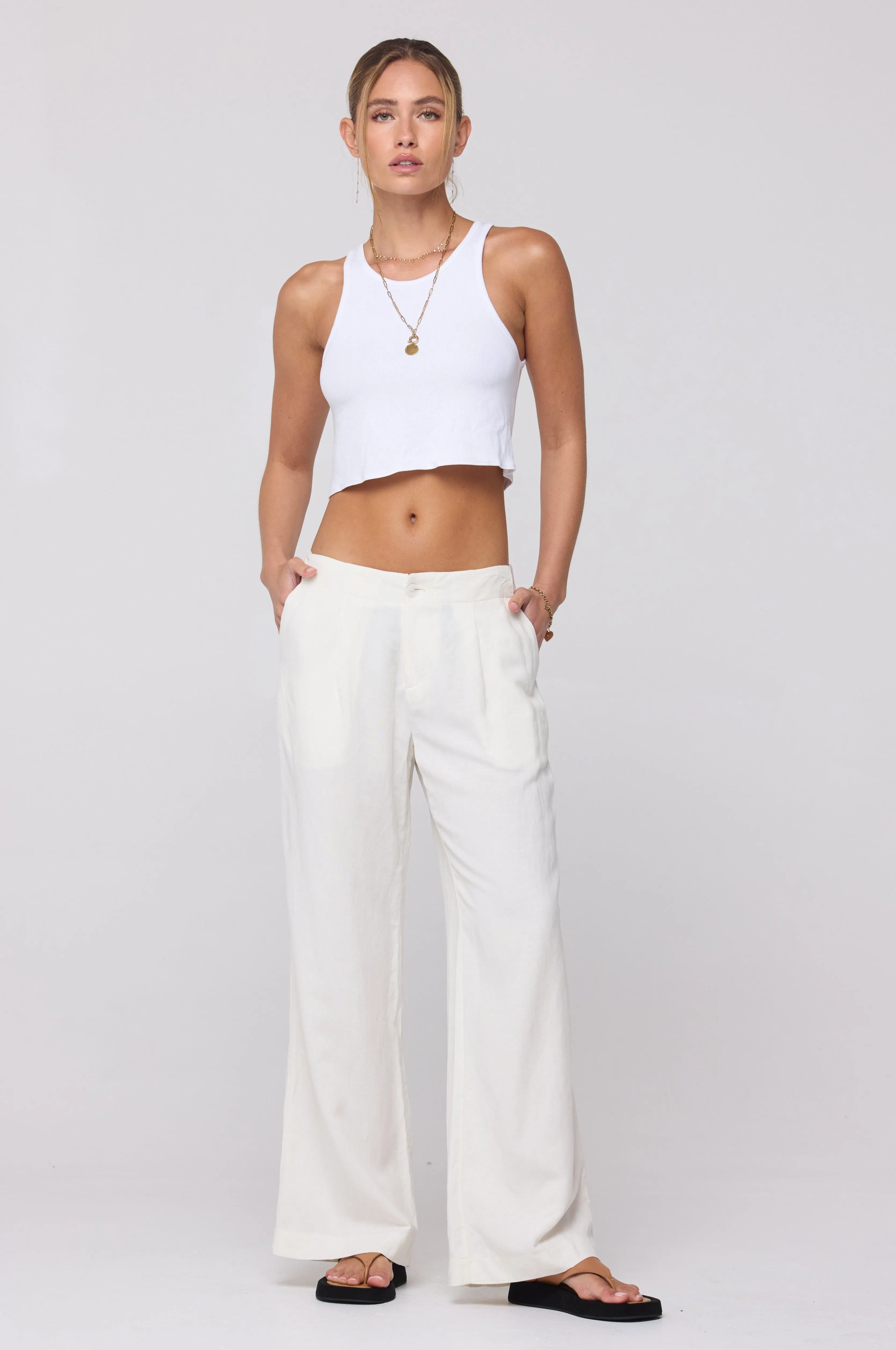Malcolm Trousers in White Linen sold by RESA product image thumbnail 3