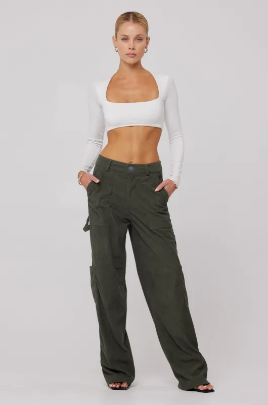 Elsa Cargo Pant in Pine sold by RESA