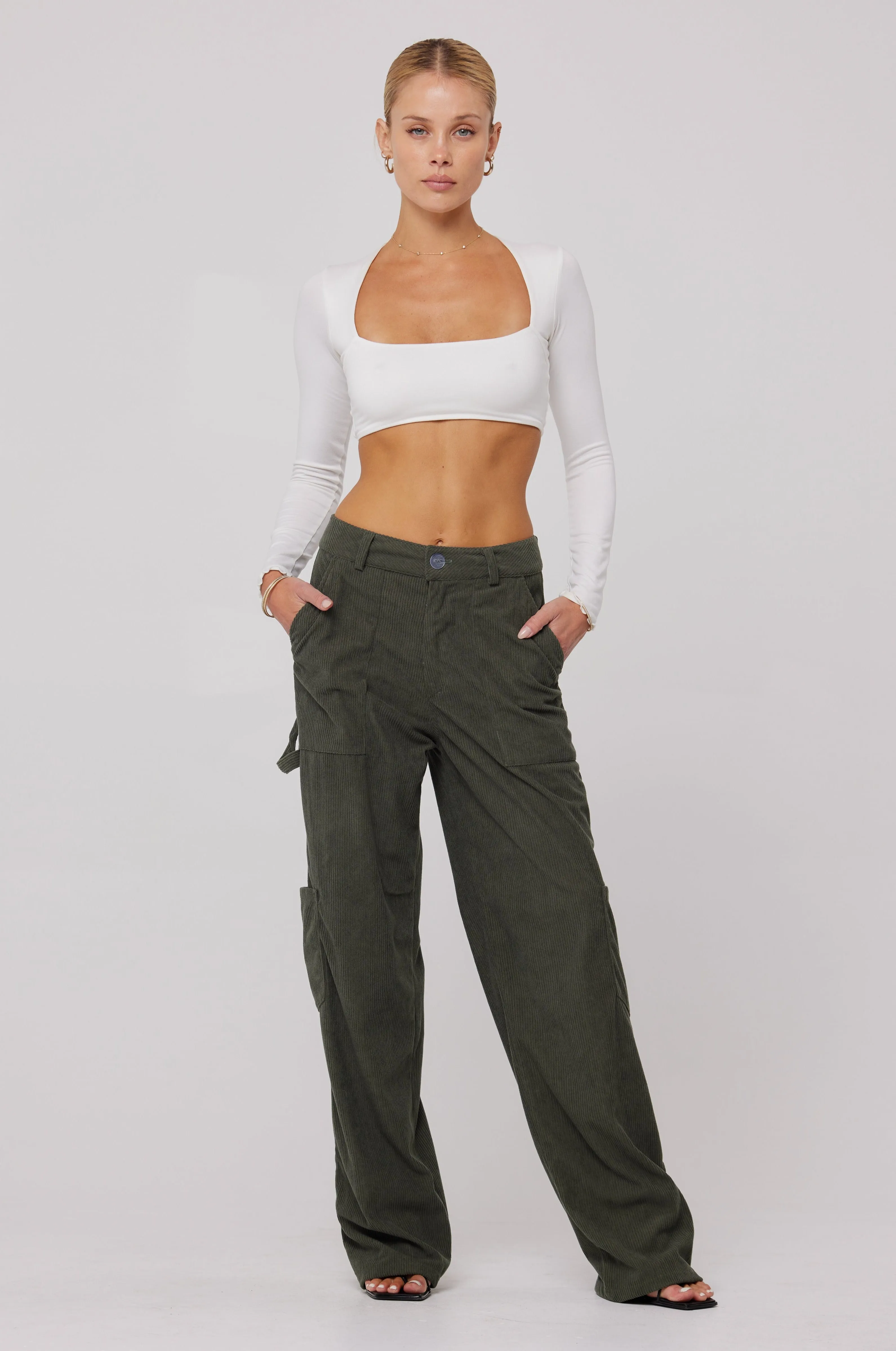Elsa Cargo Pant in Pine sold by RESA