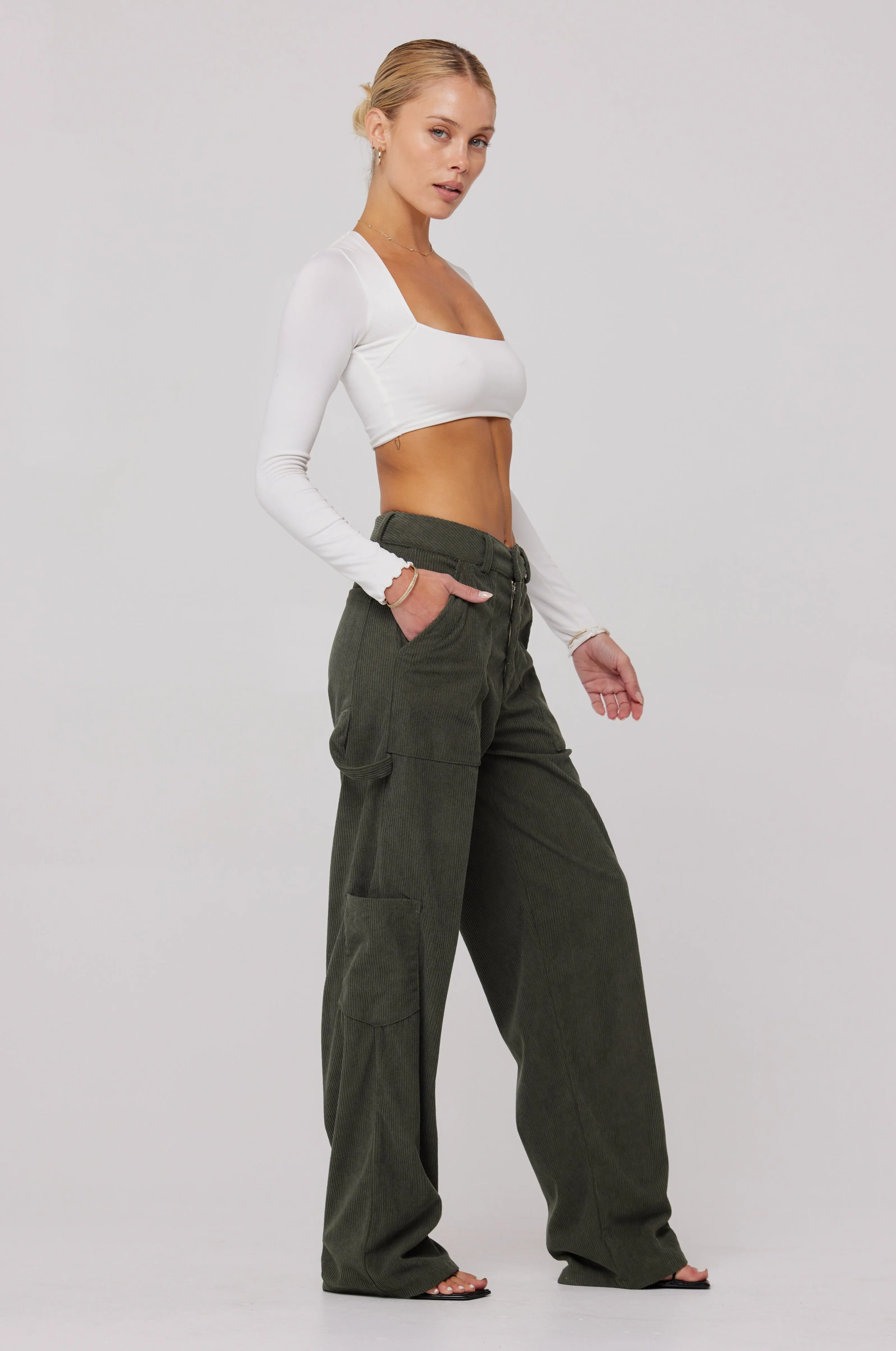 Elsa Cargo Pant in Pine sold by RESA product image thumbnail 4