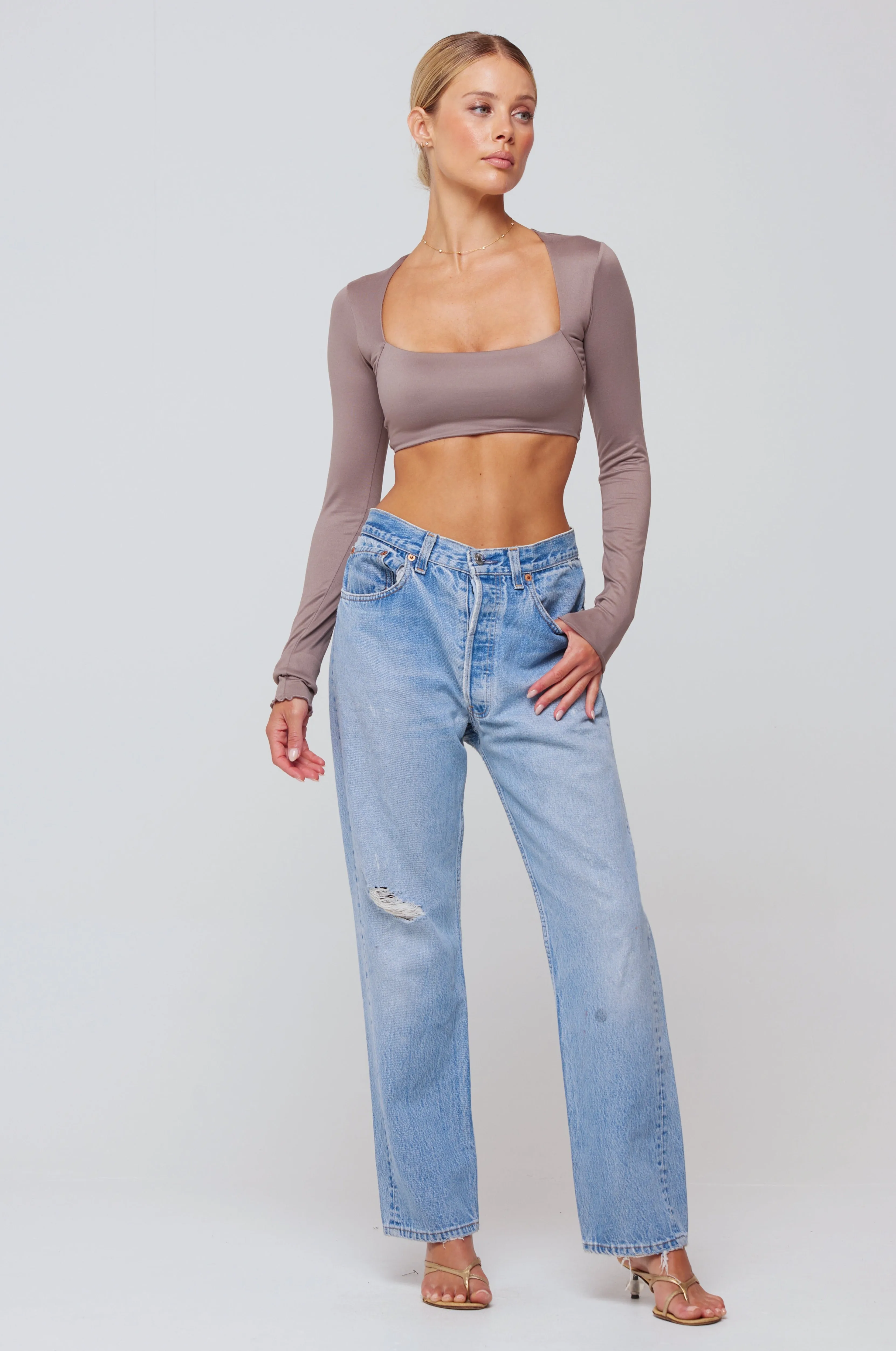 Emily Top in Taupe sold by RESA product image thumbnail 3