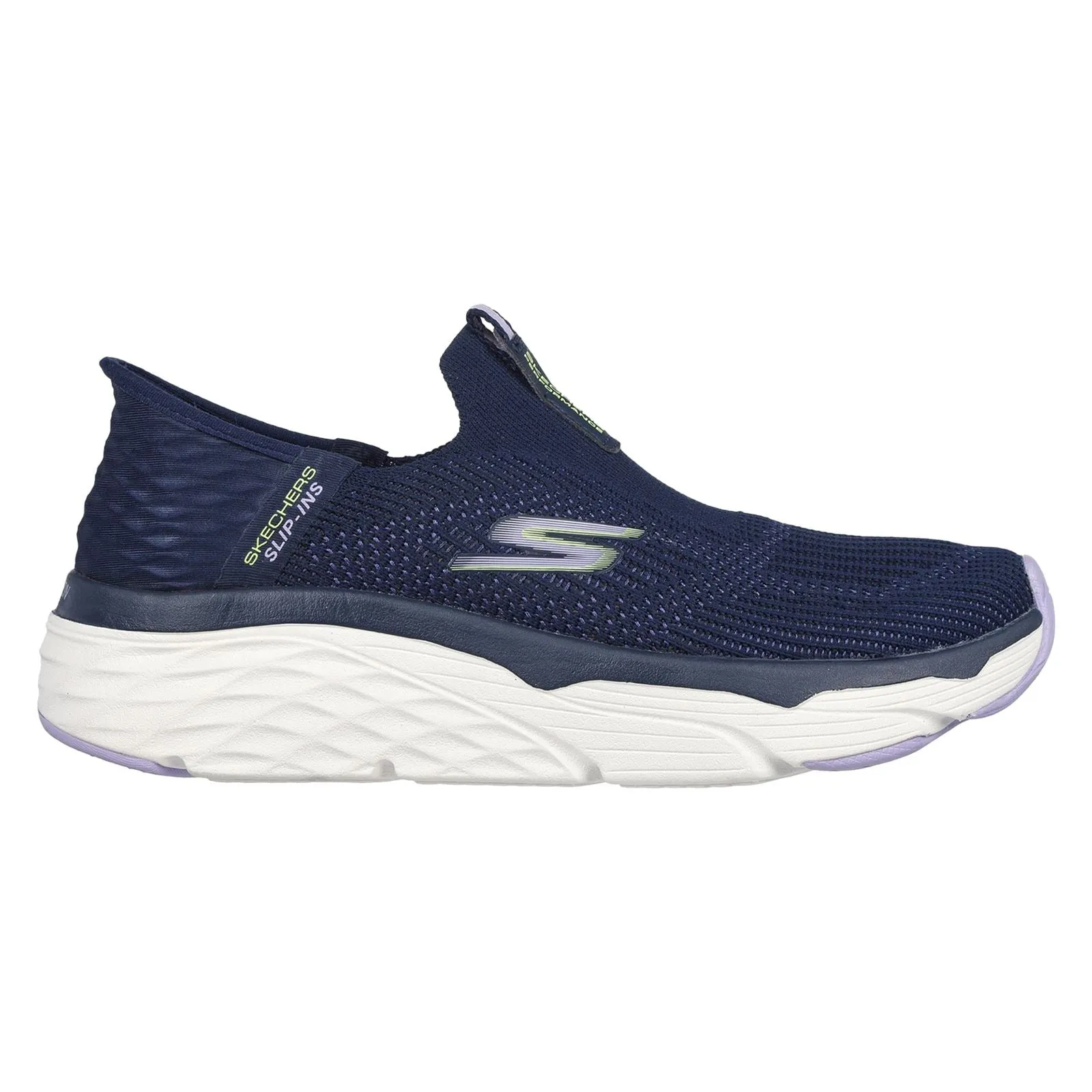 Women's Wide Fit Skechers 128571 Max Cushioning Smooth Trainers - Navy/Lavender sold by Wide Fit Shoes product image thumbnail 2
