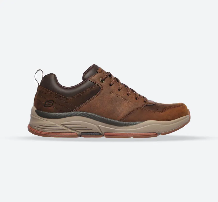 Men's Wide Relaxed Fit Skechers 66204 Benago Street Wear Treno Walking Trainers - Dark Brown sold by Wide Fit Shoes