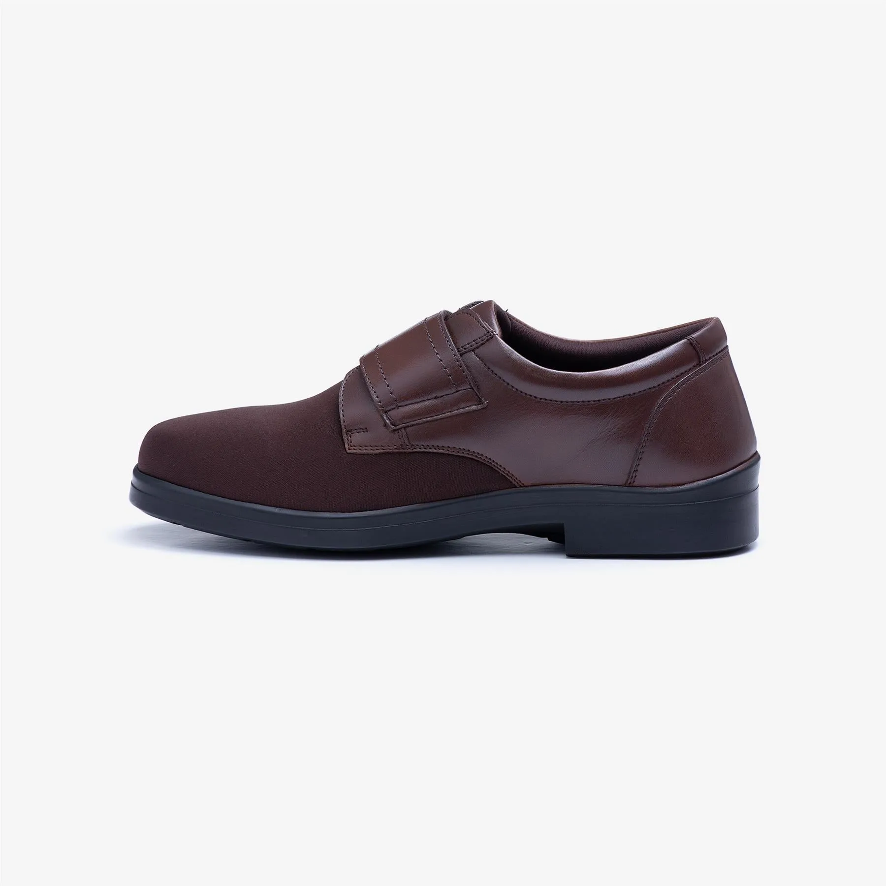 Mens Wide Fit Tredd Well Benjamin Velcro Soft Stretch Shoes - Brown sold by Wide Fit Shoes product image thumbnail 5