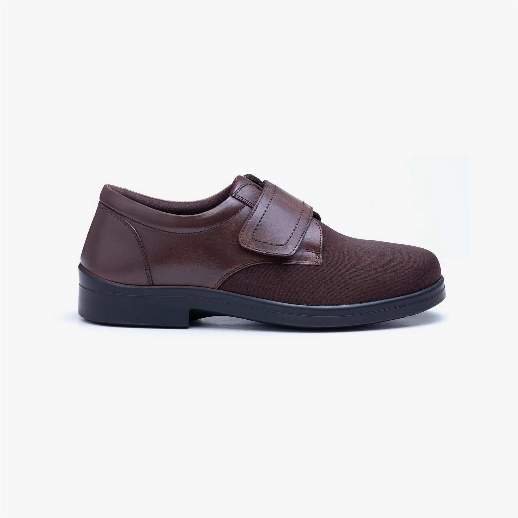 Mens Wide Fit Tredd Well Benjamin Velcro Soft Stretch Shoes - Brown sold by Wide Fit Shoes product image thumbnail 2