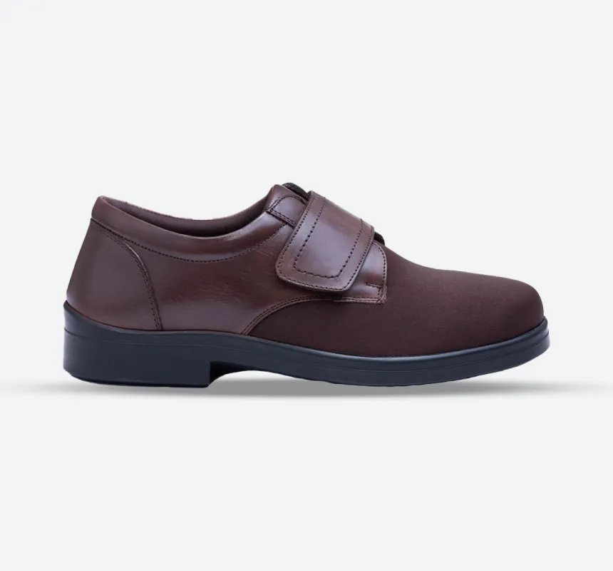 Mens Wide Fit Tredd Well Benjamin Velcro Soft Stretch Shoes - Brown sold by Wide Fit Shoes