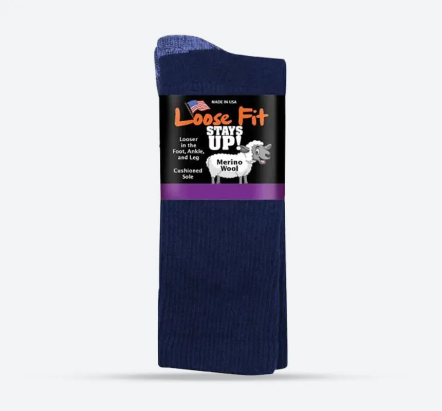 Mens Loose Fit 592 Merino Wool Crew Socks sold by Wide Fit Shoes