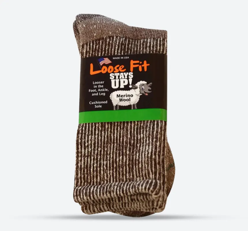Mens Loose Fit 324 Merino Wool Crew Hiking Socks sold by Wide Fit Shoes