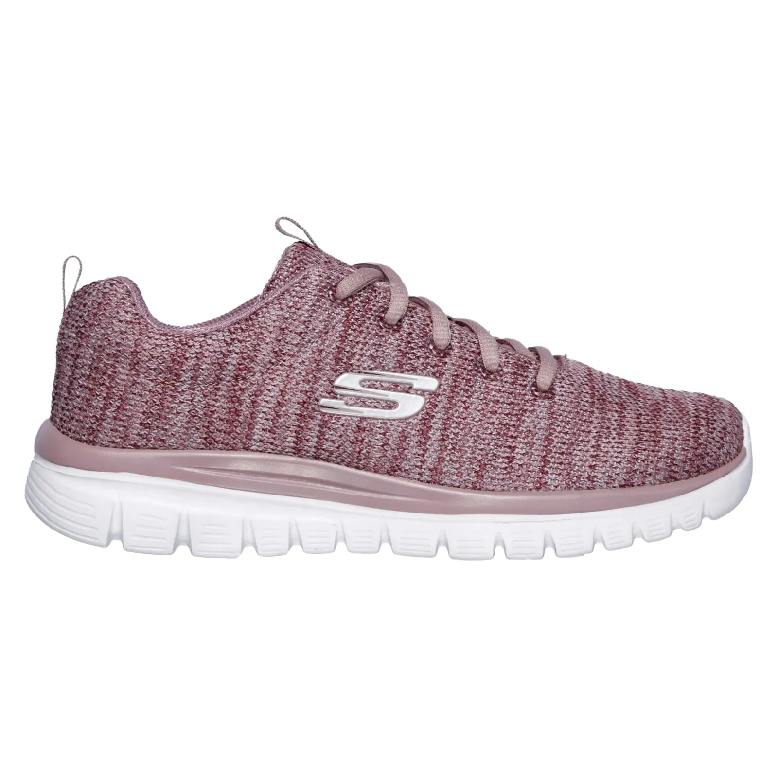 Women's Wide Fit Skechers 12614 Graceful Twisted Fortune Trainers - Mauve sold by Wide Fit Shoes product image thumbnail 2