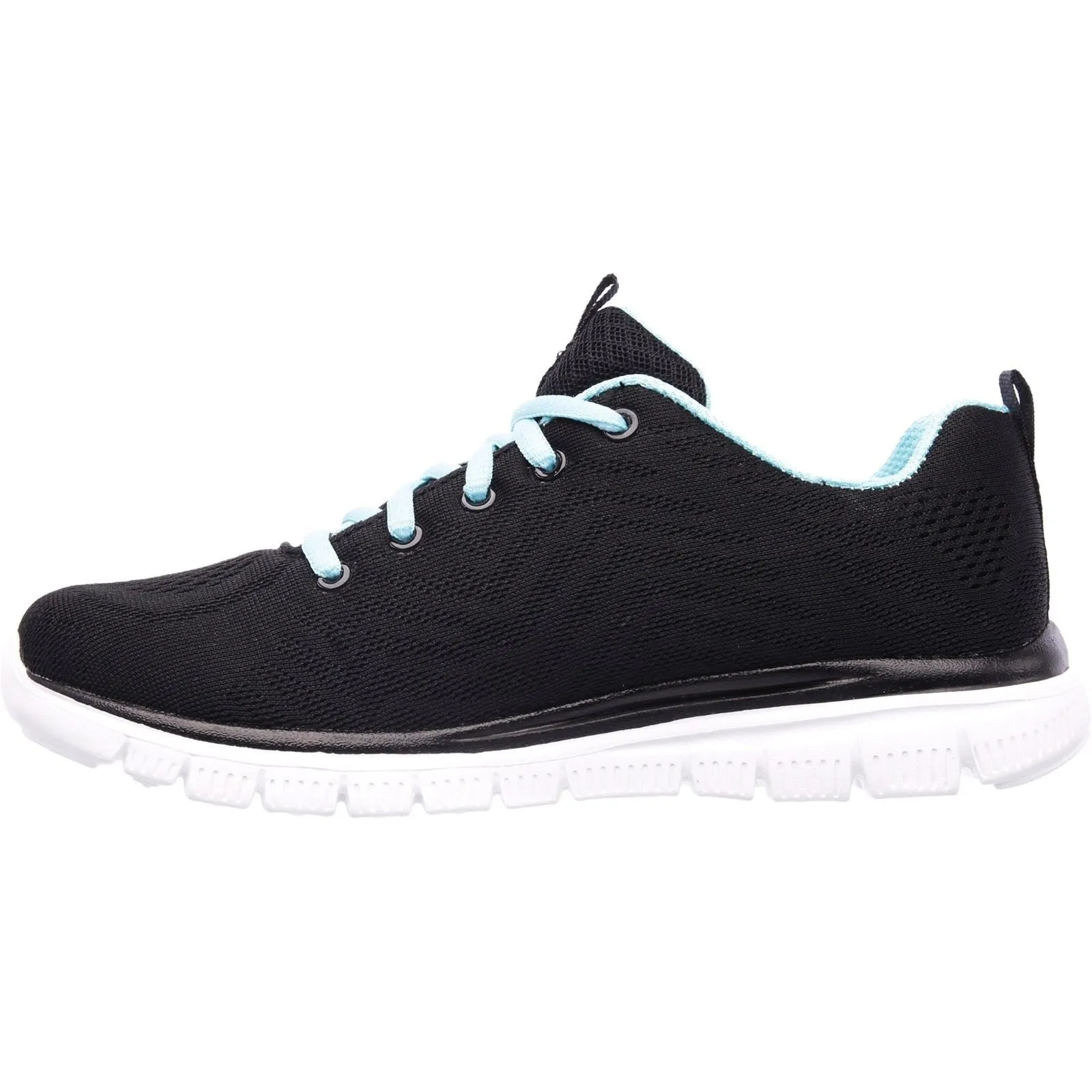 Women's Wide Fit Skechers 12615 Graceful Get Connected Sports Trainers - Black/Turquoise sold by Wide Fit Shoes product image thumbnail 3