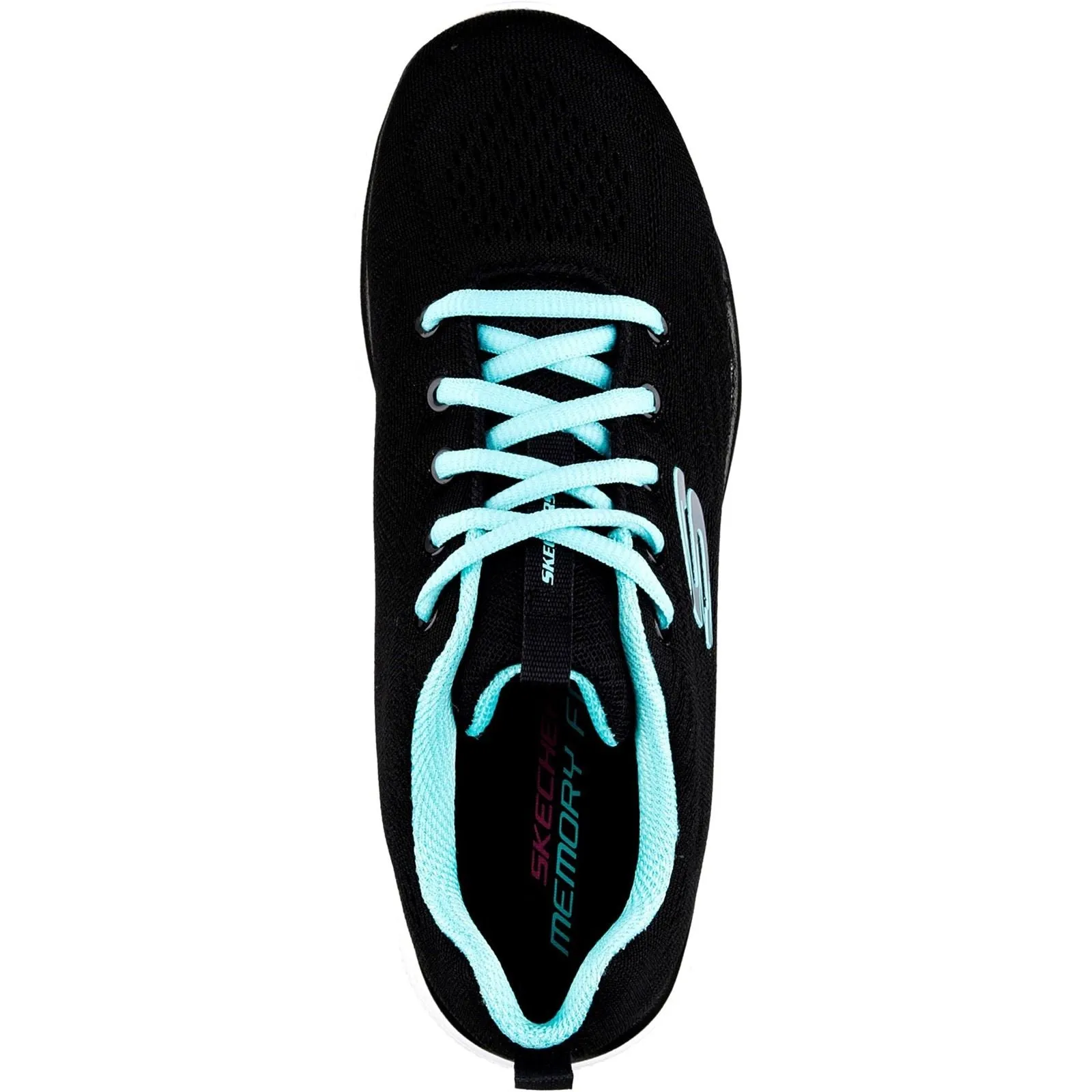 Women's Wide Fit Skechers 12615 Graceful Get Connected Sports Trainers - Black/Turquoise sold by Wide Fit Shoes product image thumbnail 4