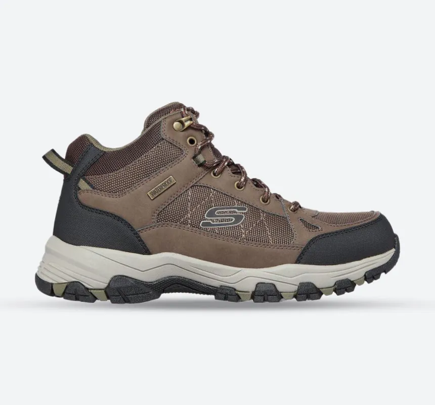 Men's Relaxed Fit Skechers 204477 Selmen Melano Hiking Boots - Chocolate sold by Wide Fit Shoes
