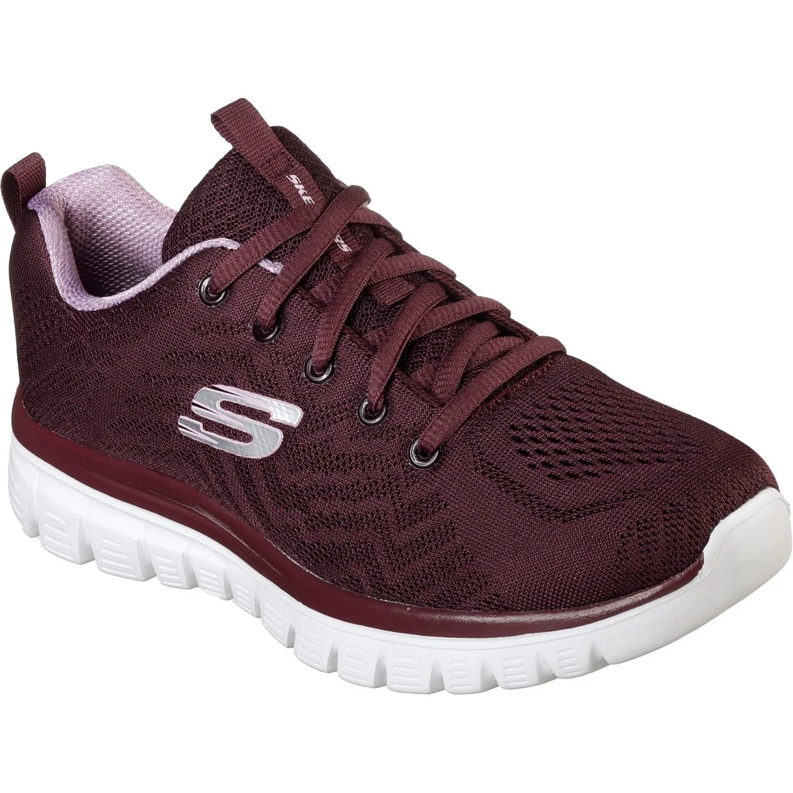 Women's Wide Fit Skechers 12615 Graceful Get Connected Sports Trainers - Wine sold by Wide Fit Shoes product image thumbnail 3