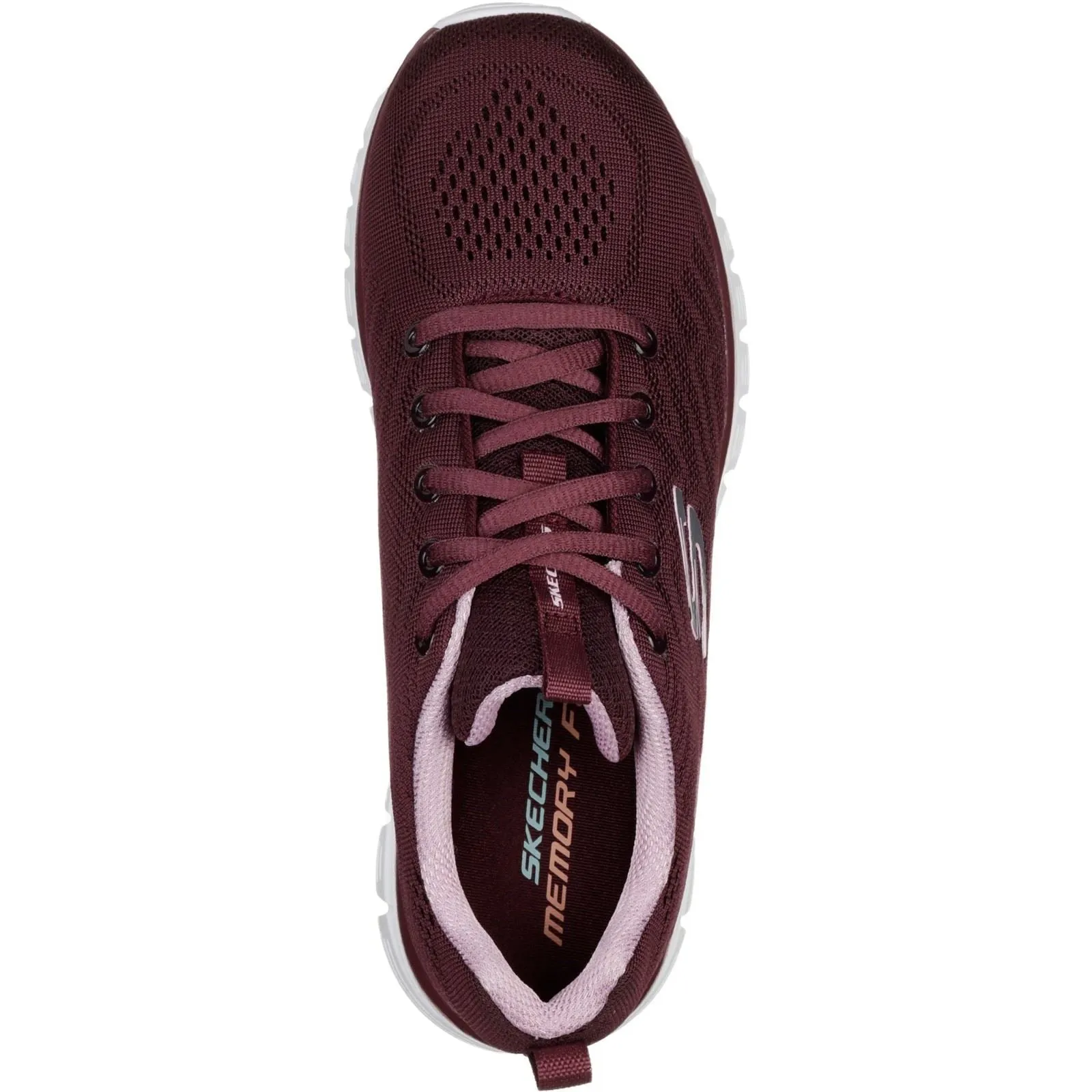 Women's Wide Fit Skechers 12615 Graceful Get Connected Sports Trainers - Wine sold by Wide Fit Shoes product image thumbnail 4