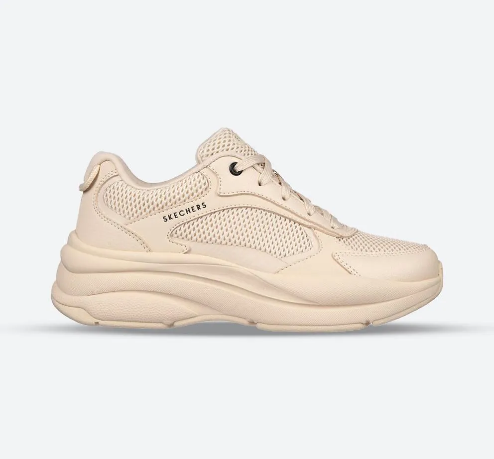 Women's Wide Fit Skechers 177402 Street Twisterz Lighten Up Trainers - Sand sold by Wide Fit Shoes