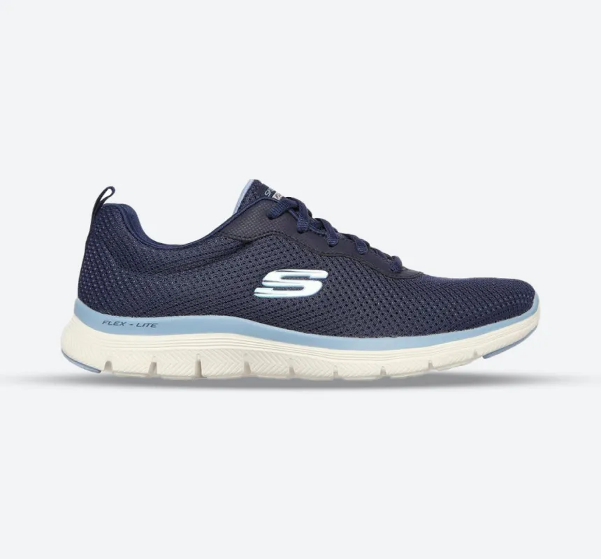 Womens Wide Fit Skechers Flex Appeal 4.0 - 149303 Walking Trainers - Navy Blue sold by Wide Fit Shoes
