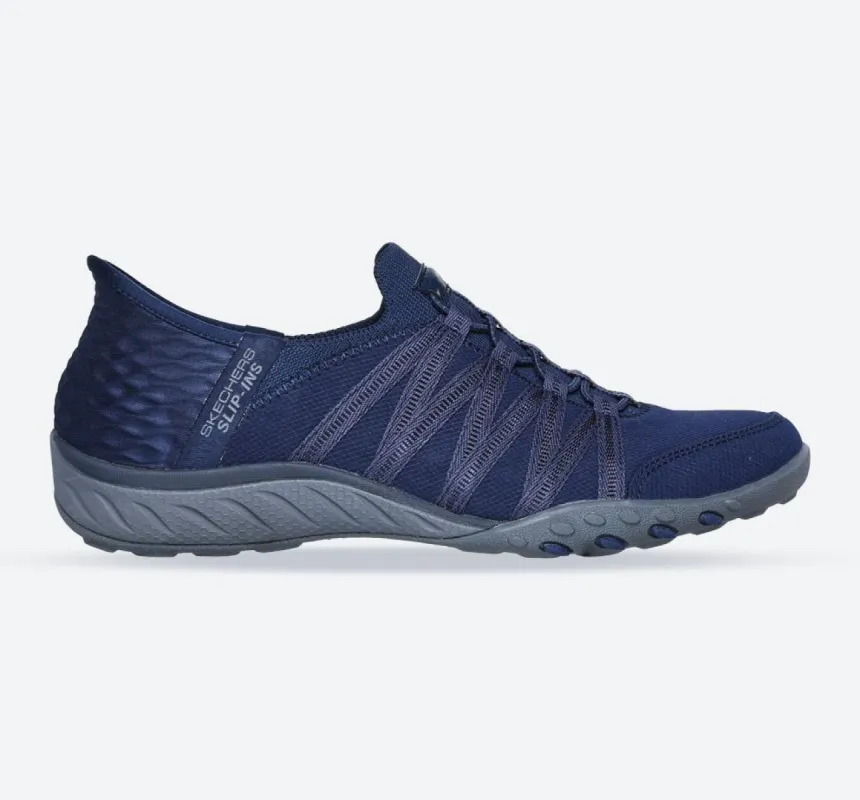 Women's Wide Fit Skechers 100593 Breathe Easy Roll With Me Trainers - Navy sold by Wide Fit Shoes