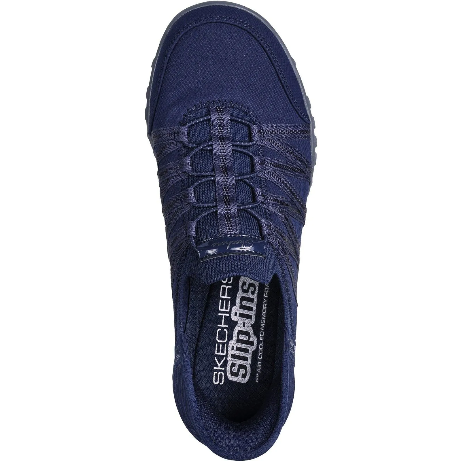 Women's Wide Fit Skechers 100593 Breathe Easy Roll With Me Trainers - Navy sold by Wide Fit Shoes product image thumbnail 4