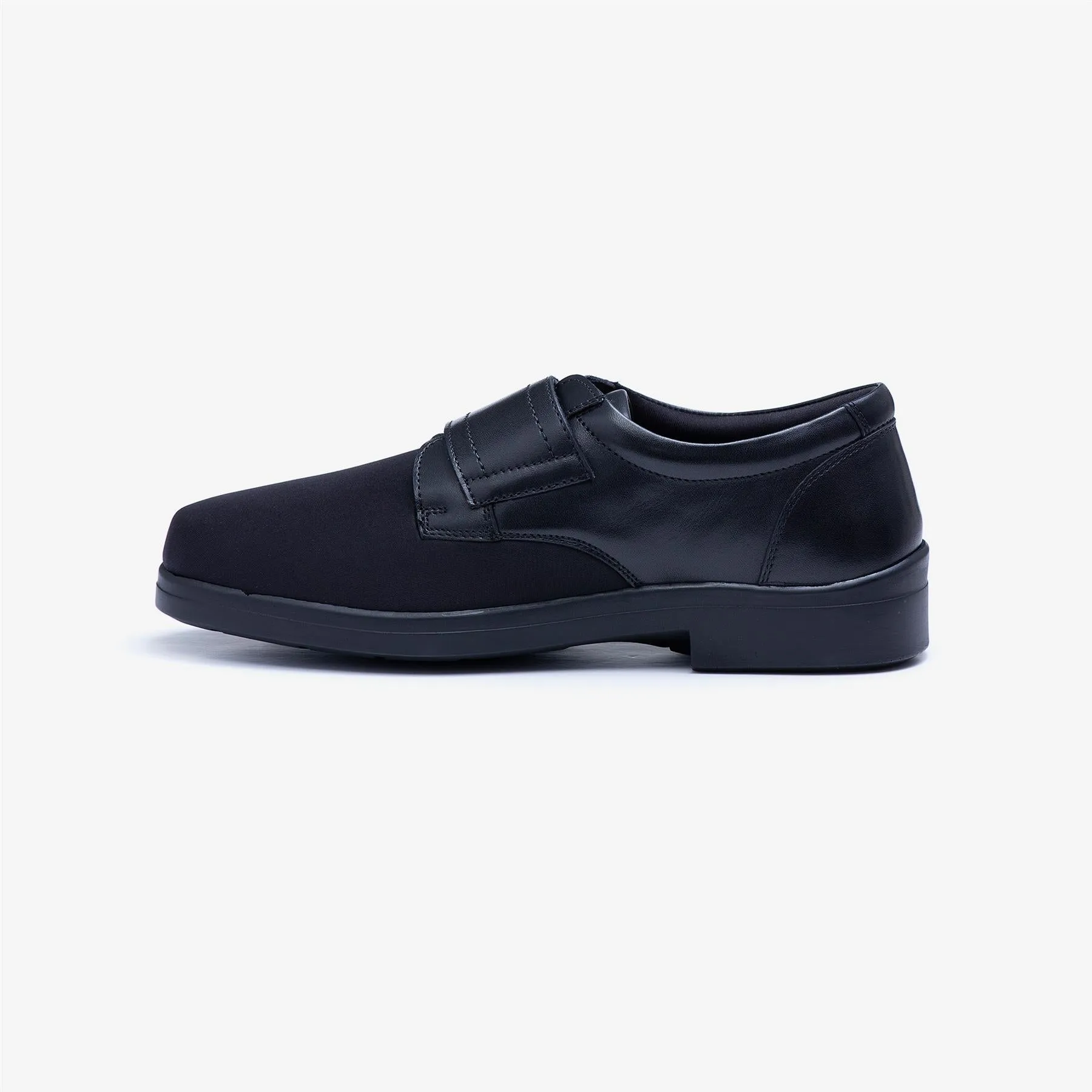 Mens Wide Fit Tredd Well Benjamin Velcro Soft Stretch Shoes - Black sold by Wide Fit Shoes product image thumbnail 5