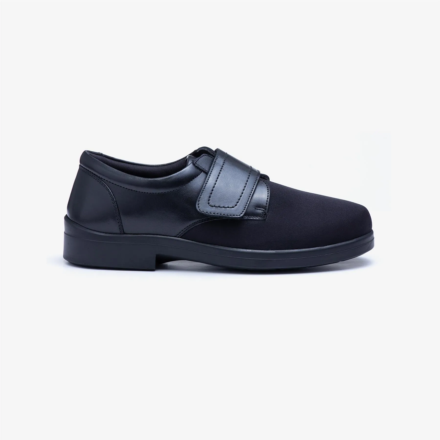 Mens Wide Fit Tredd Well Benjamin Velcro Soft Stretch Shoes - Black sold by Wide Fit Shoes product image thumbnail 2