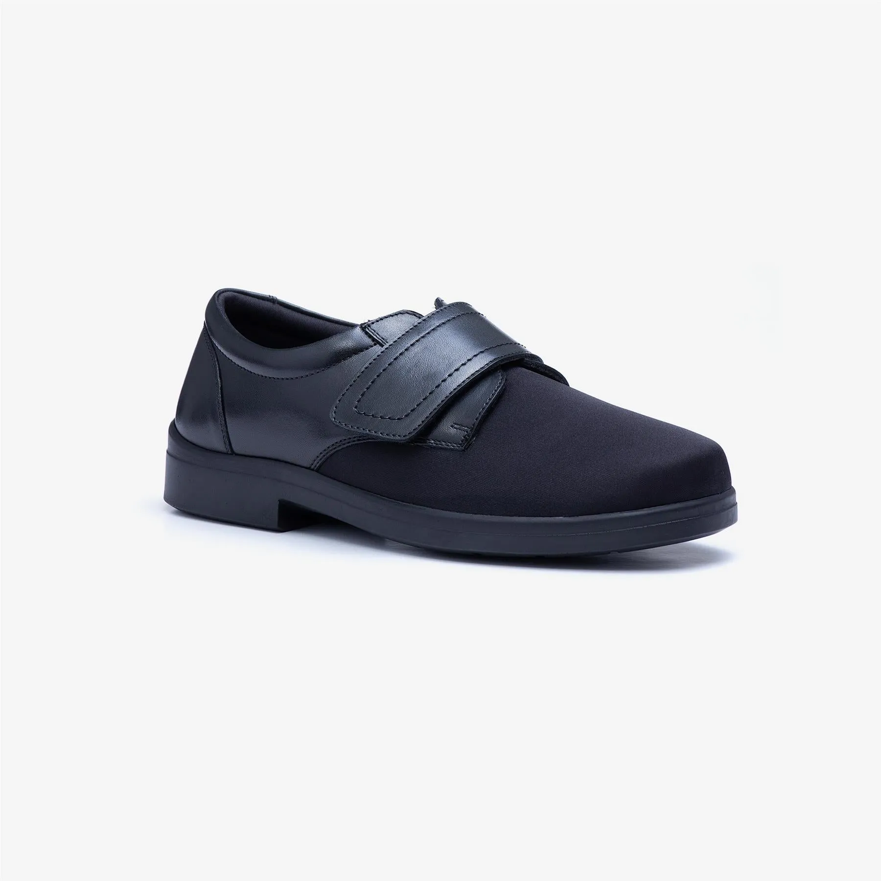 Mens Wide Fit Tredd Well Benjamin Velcro Soft Stretch Shoes - Black sold by Wide Fit Shoes product image thumbnail 3