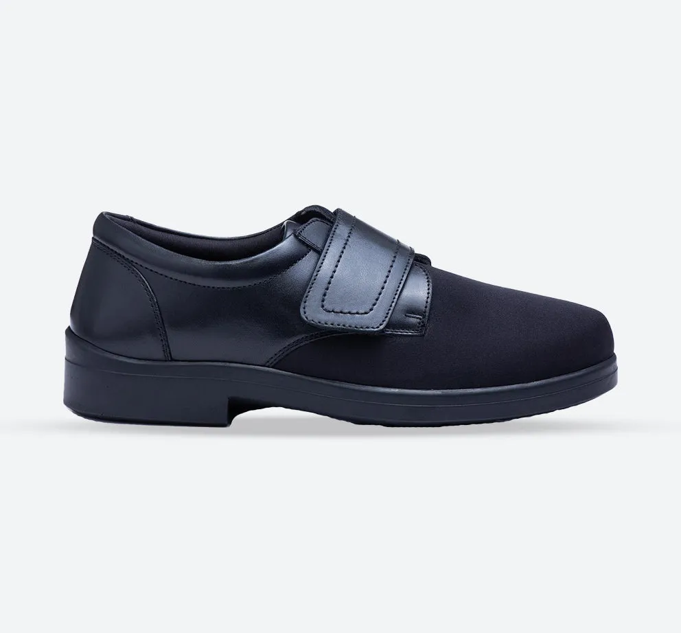 Mens Wide Fit Tredd Well Benjamin Velcro Soft Stretch Shoes - Black sold by Wide Fit Shoes
