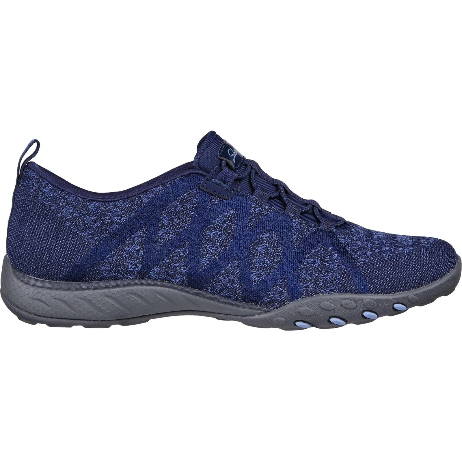 Women's Wide Fit Skechers 100301 Relaxed Fit Breathe Easy Infi Knity Trainers - Navy sold by Wide Fit Shoes product image thumbnail 2