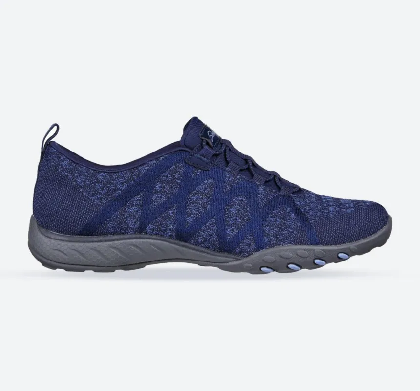 Women's Wide Fit Skechers 100301 Relaxed Fit Breathe Easy Infi Knity Trainers - Navy sold by Wide Fit Shoes
