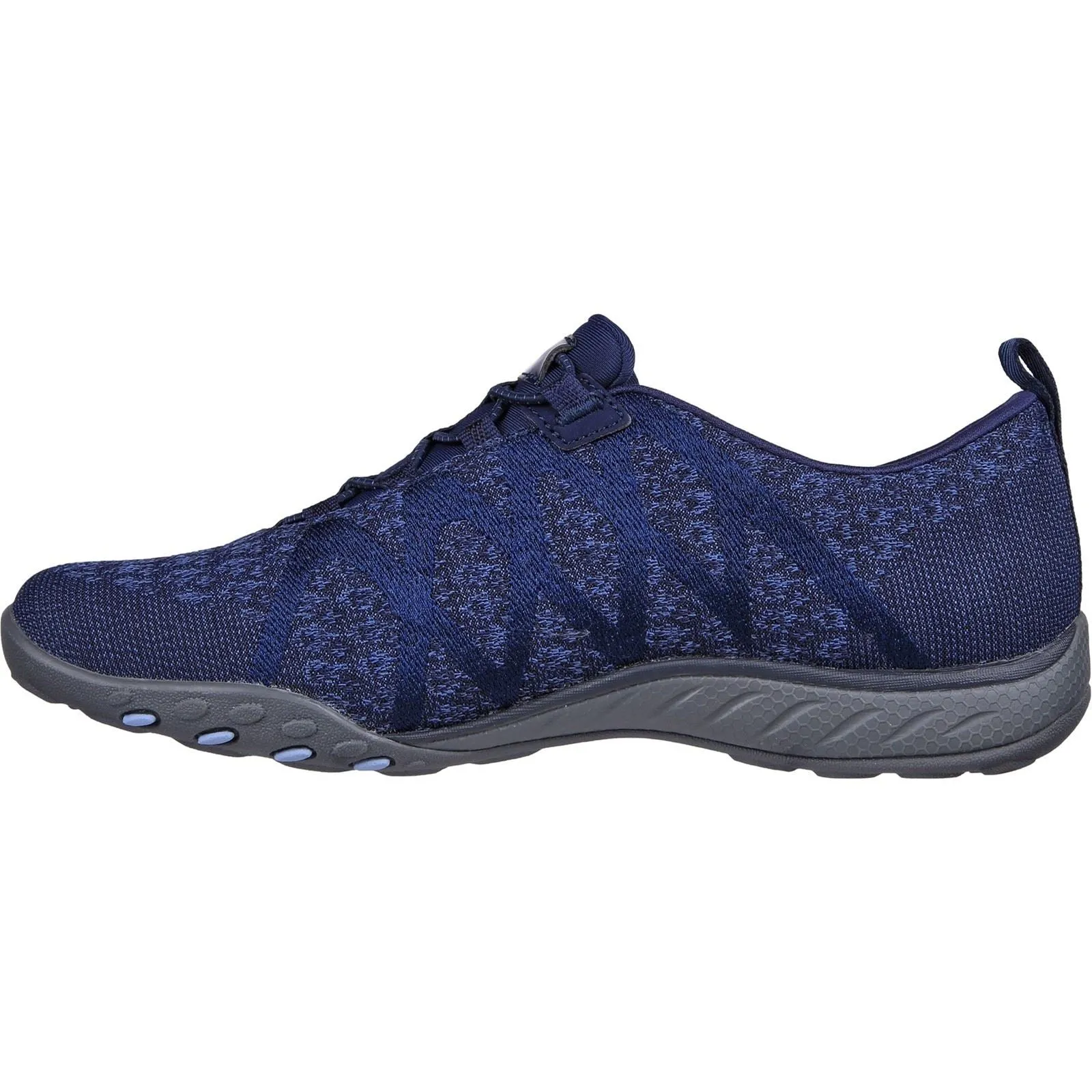 Women's Wide Fit Skechers 100301 Relaxed Fit Breathe Easy Infi Knity Trainers - Navy sold by Wide Fit Shoes product image thumbnail 5