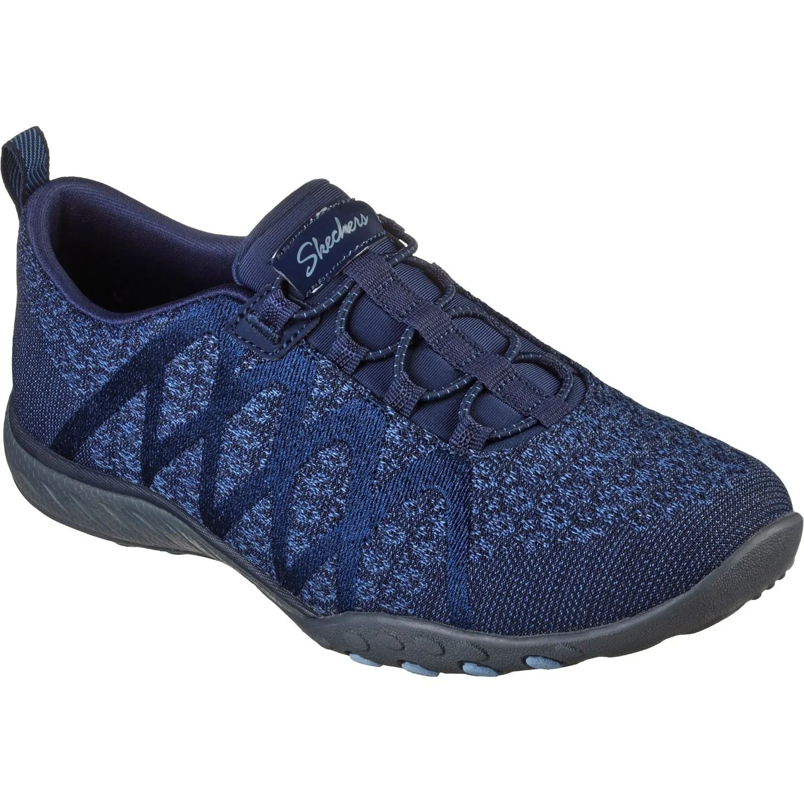 Women's Wide Fit Skechers 100301 Relaxed Fit Breathe Easy Infi Knity Trainers - Navy sold by Wide Fit Shoes product image thumbnail 3