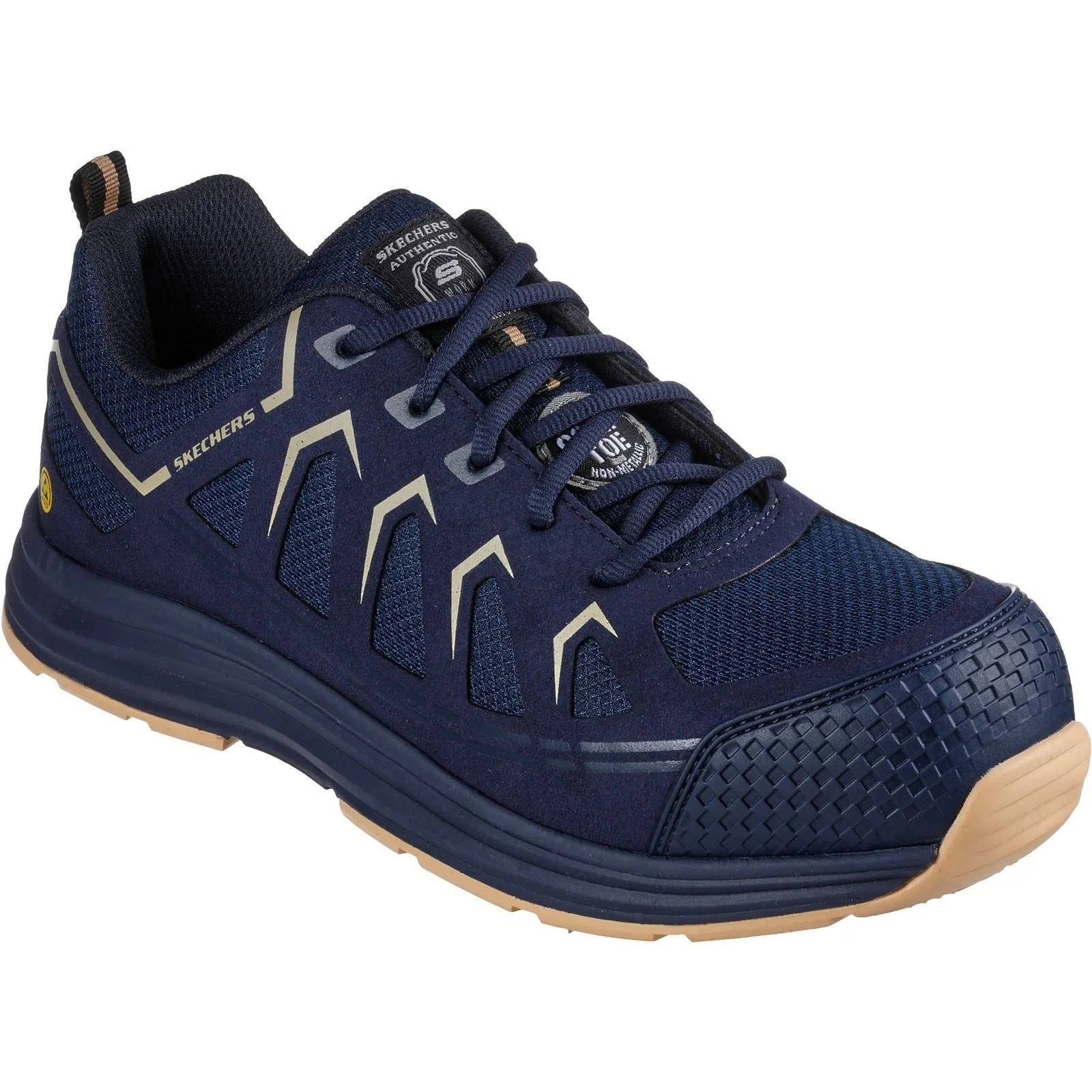 Men's Wide Fit Skechers 200127EC Malad II Safety Trainers - Navy/Tan sold by Wide Fit Shoes product image thumbnail 3