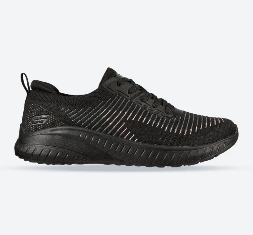Women's Wide Fit Skechers 117207 Bobs Squad Chaos Renegade Trainers - Black sold by Wide Fit Shoes