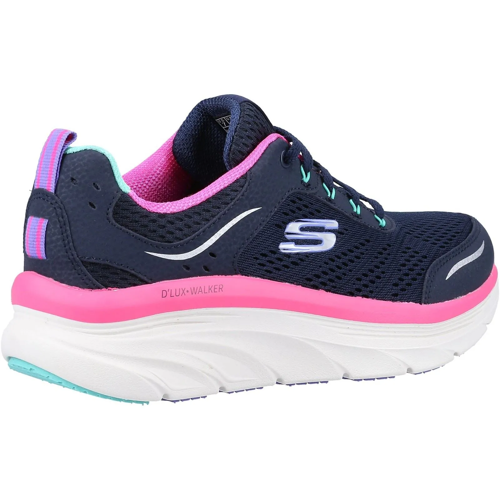 Women's Wide Fit Skechers 149023 D'lux Walker Infinite Motion Sports Trainers - Navy/Multi sold by Wide Fit Shoes product image thumbnail 5