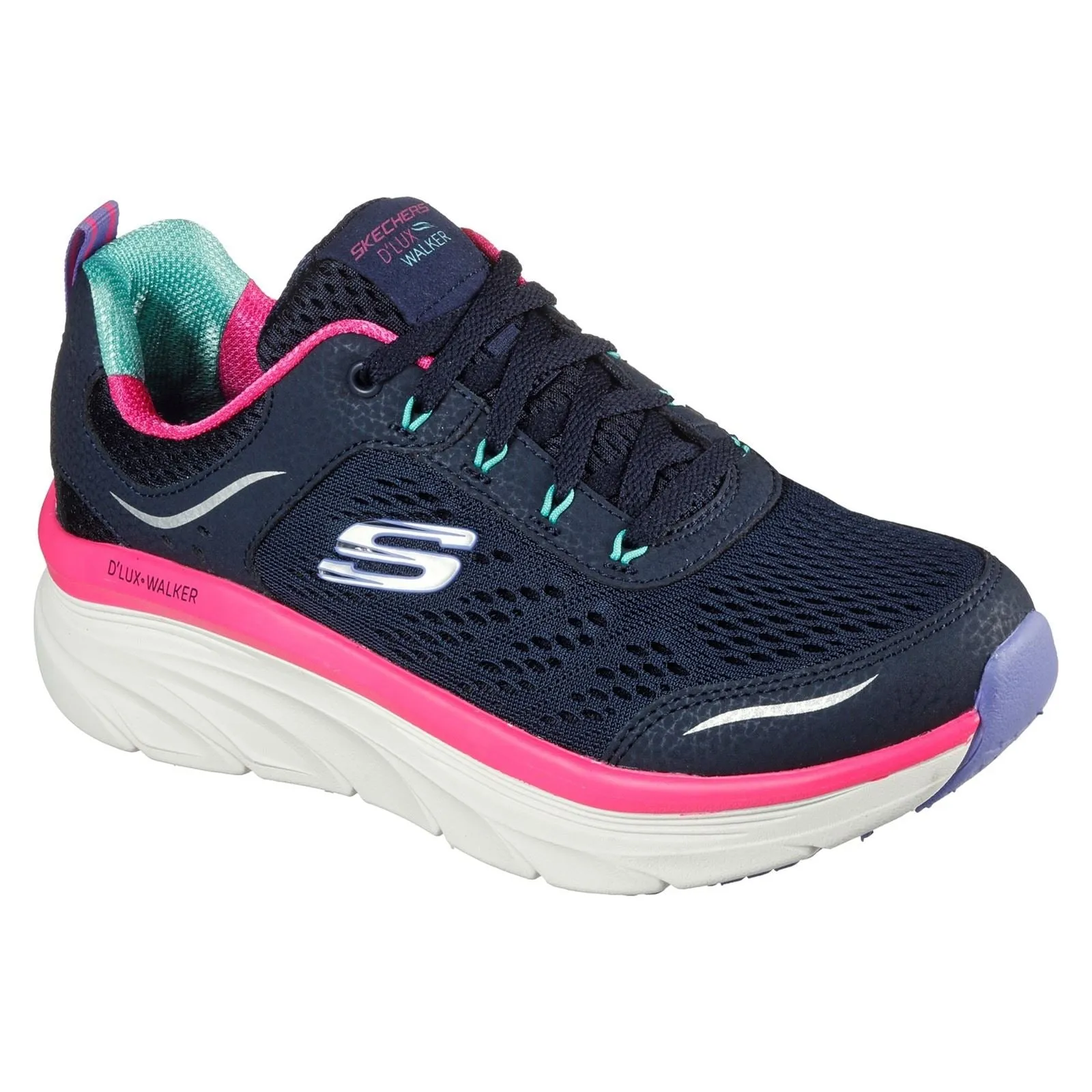 Women's Wide Fit Skechers 149023 D'lux Walker Infinite Motion Sports Trainers - Navy/Multi sold by Wide Fit Shoes product image thumbnail 3