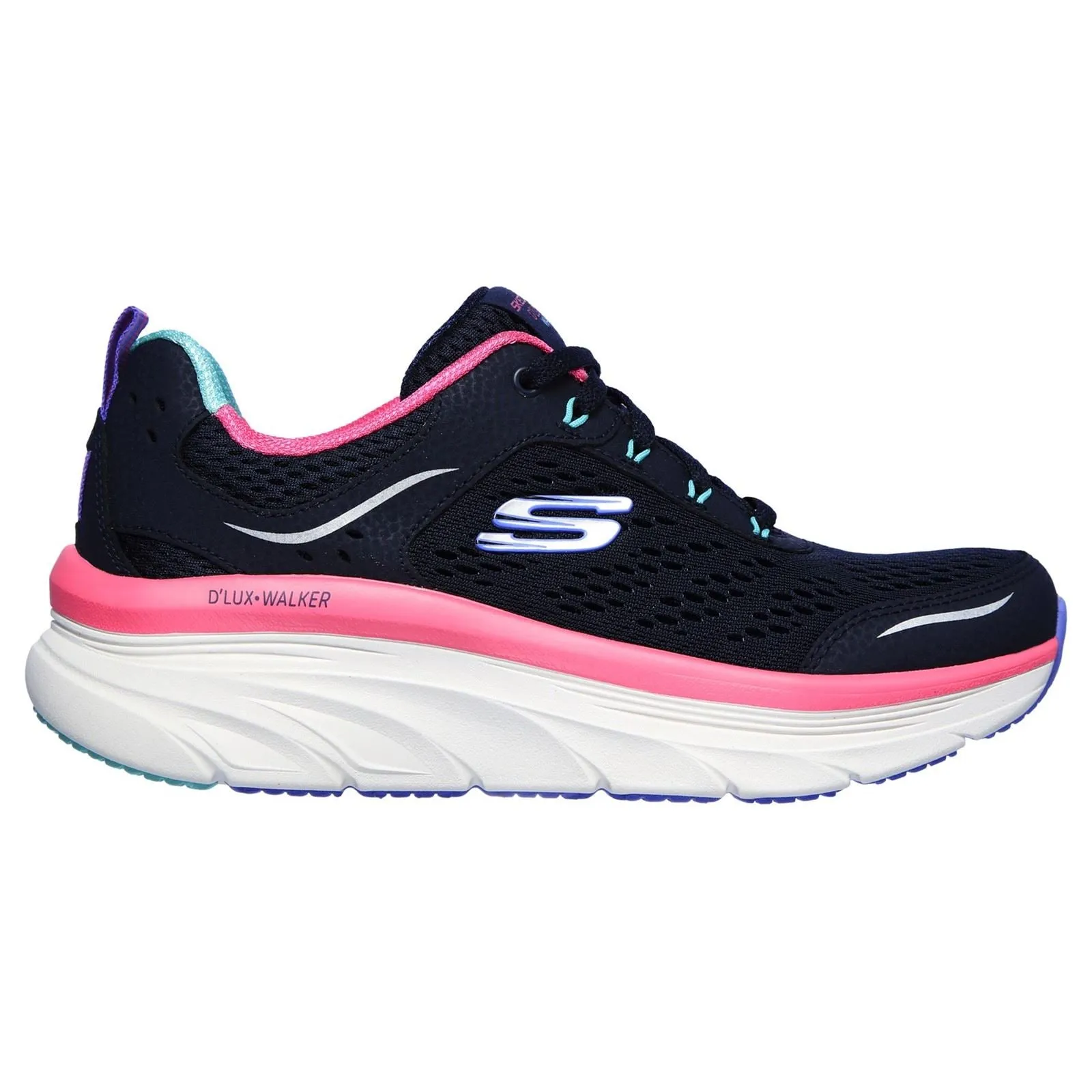 Women's Wide Fit Skechers 149023 D'lux Walker Infinite Motion Sports Trainers - Navy/Multi sold by Wide Fit Shoes product image thumbnail 2