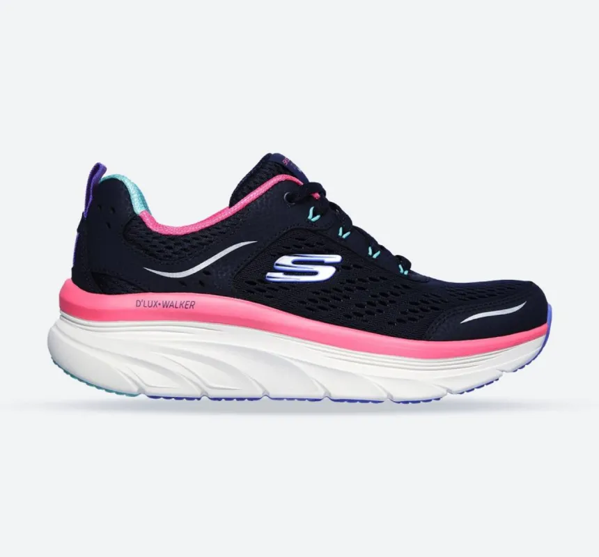 Women's Wide Fit Skechers 149023 D'lux Walker Infinite Motion Sports Trainers - Navy/Multi sold by Wide Fit Shoes