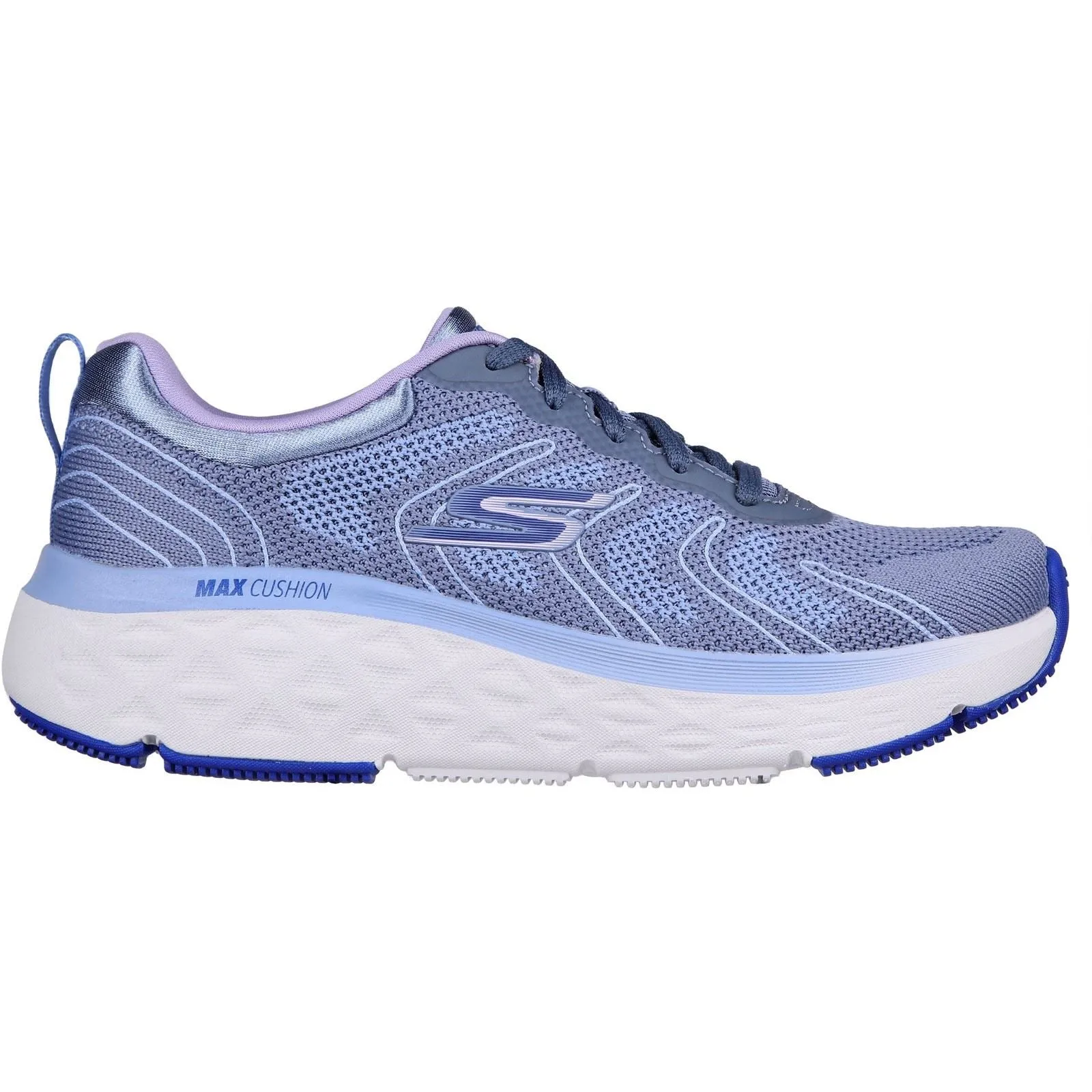 Women's Wide Fit Skechers 129120 Max Cushioning Delta Trainers - Blue/Lavender sold by Wide Fit Shoes product image thumbnail 2