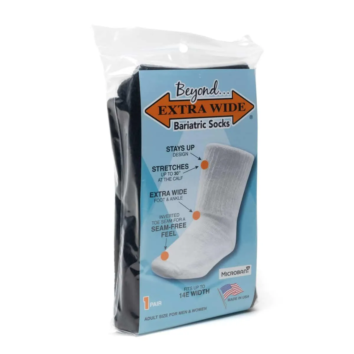Mens Extra Wide 8951 Bariatric 1 Pair Beyond Socks sold by Wide Fit Shoes product image thumbnail 2