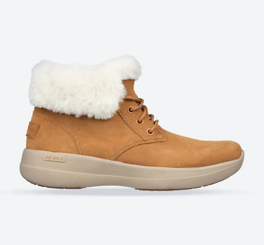 Women's Wide Fit Skechers 144665 Go Walk Stability Comfy Days Ankle Boots made by Skechers