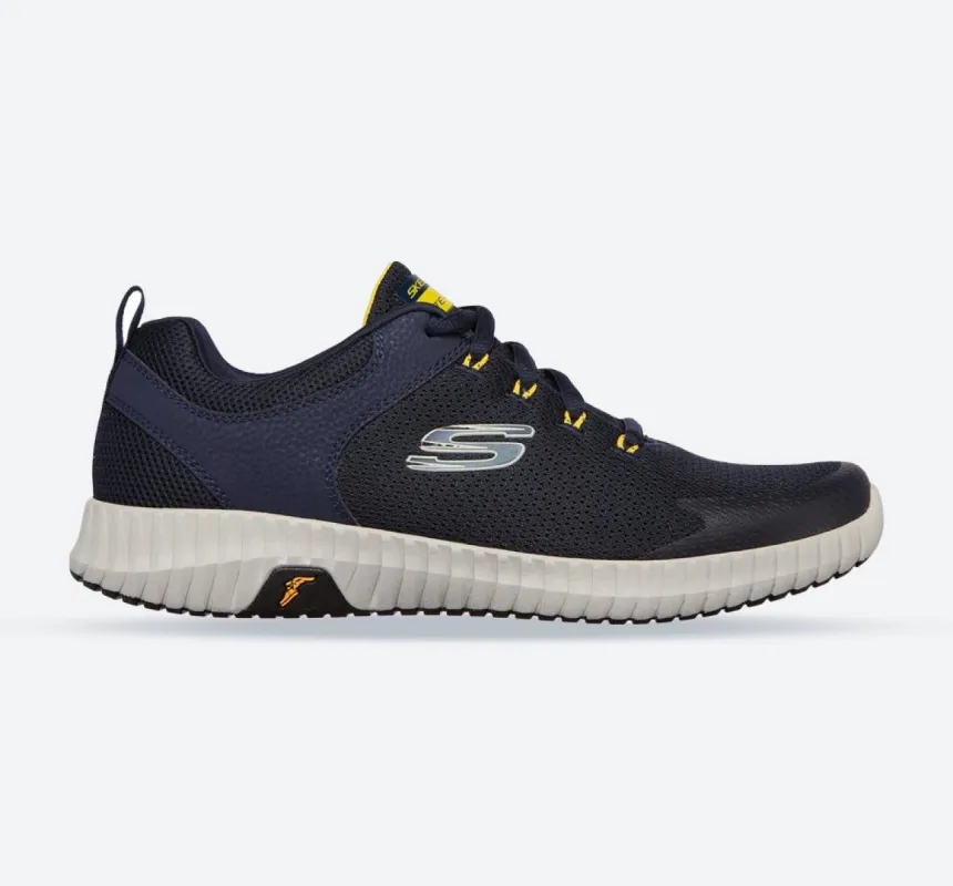 Men's Wide Fit Skechers 232212 Elite Flex Prime Take Over Sports Trainers - Navy/Yellow sold by Wide Fit Shoes