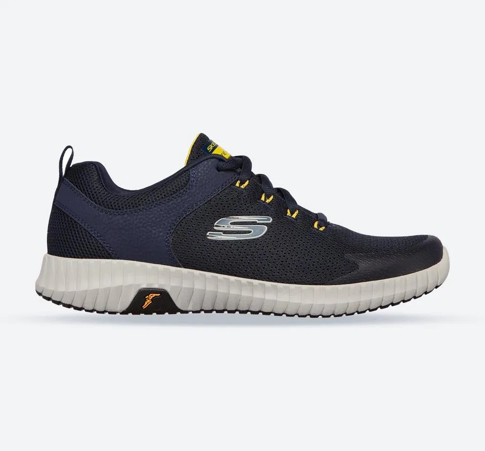 Men's Wide Fit Skechers 232212 Elite Flex Prime Take Over Sports Trainers - Navy/Yellow sold by Wide Fit Shoes