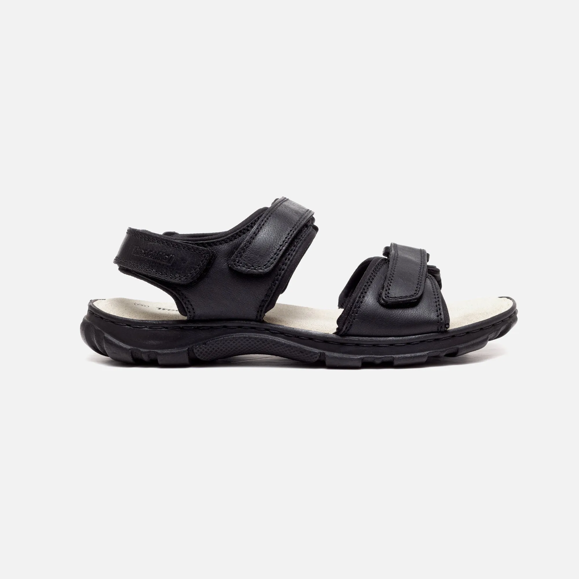 Mens Wide Fit James Leather Sandals by Tredd Well - Black sold by Wide Fit Shoes product image thumbnail 3