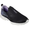 Women's Wide Fit Skechers 124502 Go Walk 6 Glimmering Trainers - Black/Lavender sold by Wide Fit Shoes