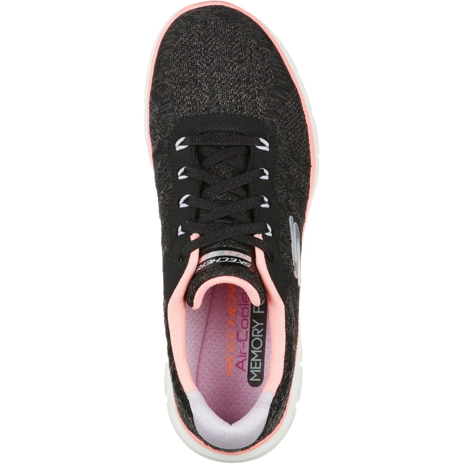 Women's Wide Fit Skechers 149570 Flex Appeal 4.0 Fresh Move Trainers - Black/Coral sold by Wide Fit Shoes product image thumbnail 4