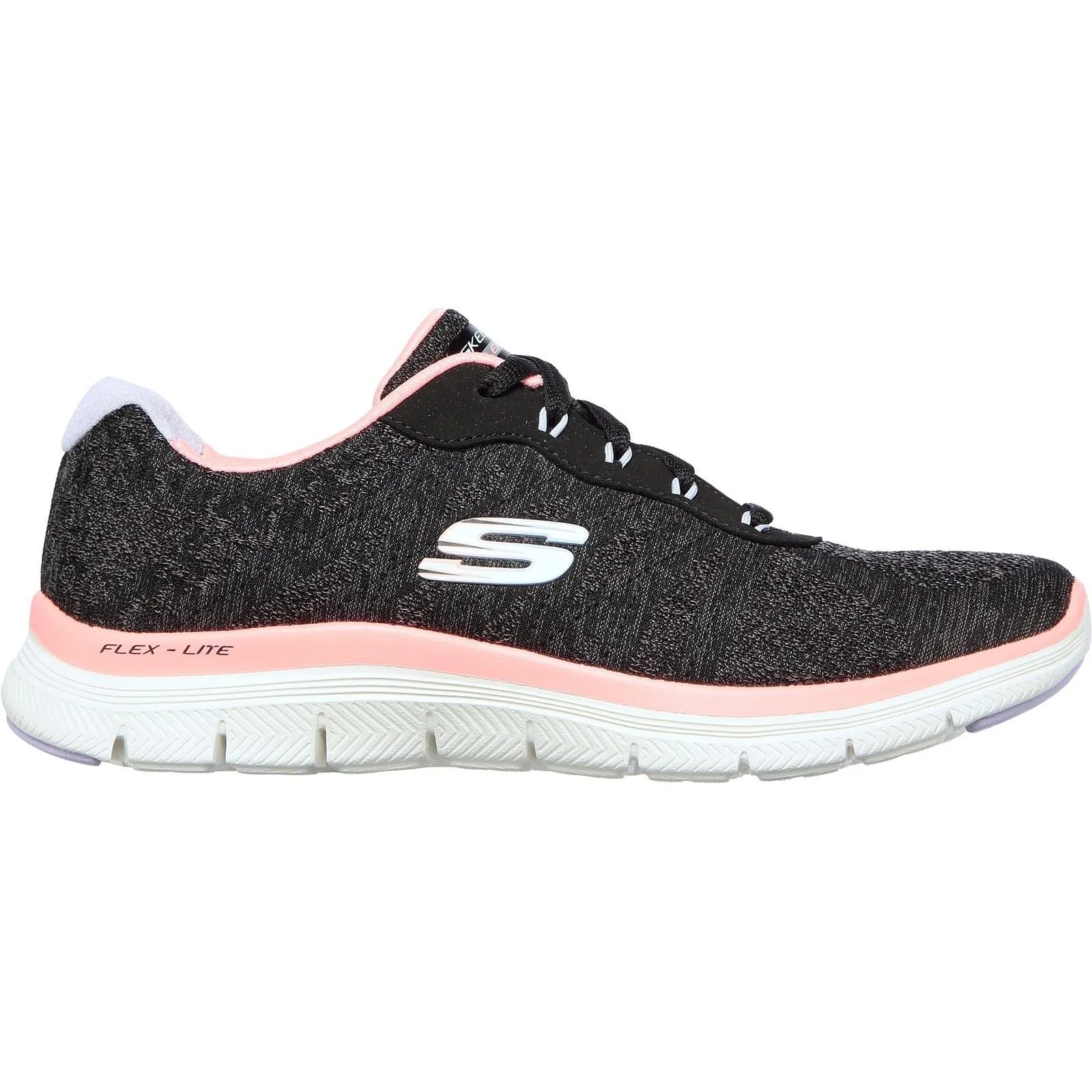 Women's Wide Fit Skechers 149570 Flex Appeal 4.0 Fresh Move Trainers - Black/Coral sold by Wide Fit Shoes product image thumbnail 2