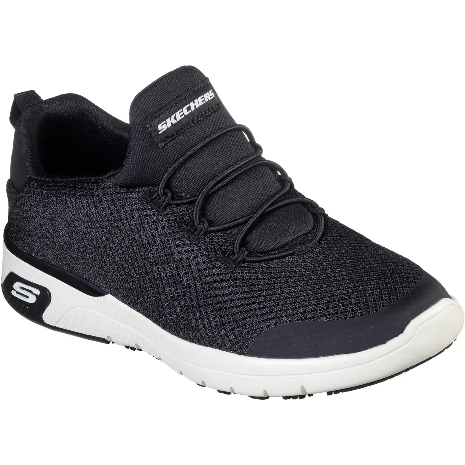Women's Wide Fit Skechers 77281EC Marsing Waiola SR Safety Trainers - Black/White sold by Wide Fit Shoes product image thumbnail 3