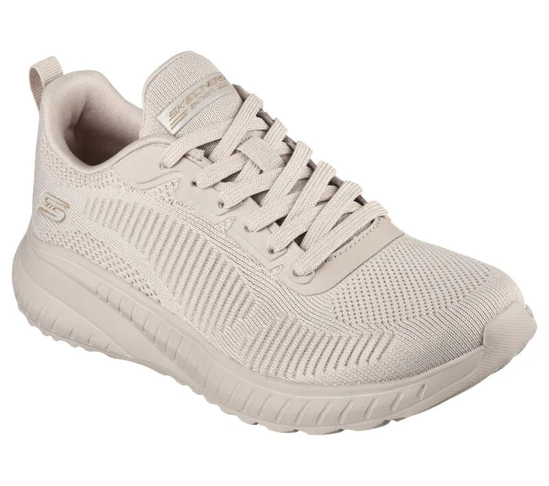 Womens Wide Fit Skechers Bobs Squad Chaos Face Off 117209 Vegan Trainers - Nude/Natural sold by Wide Fit Shoes product image thumbnail 3