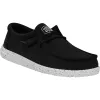 Men's Wide Fit Heydude 40009 Wally Slub Classic Slip On Shoes - Black sold by Wide Fit Shoes